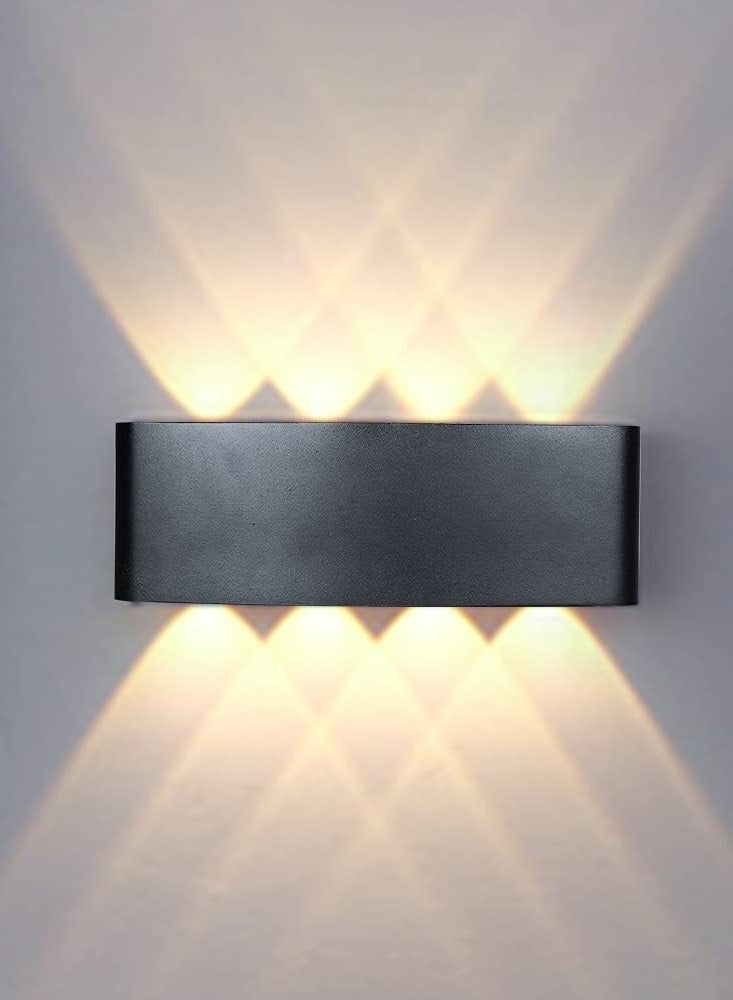 Firasa Matte Black LED Wall Light 8W 3000K Warm Glow | IP65 Waterproof Indoor/Outdoor Sconce for Living Room, Bedroom, Hallway, Garden & Ramadan Decor your - Image 2